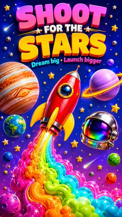 Retro Futurism Rocket Poster