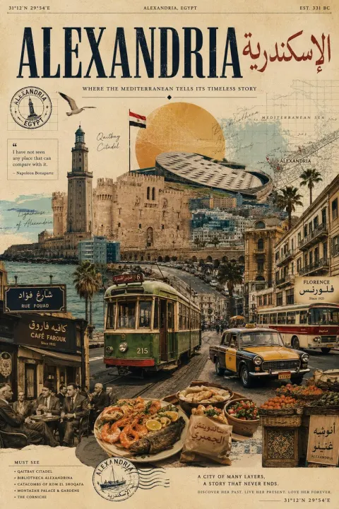 Alexandria Vintage Travel Poster