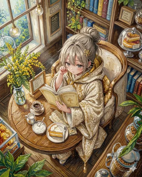Cozy Café Watercolor Colorization