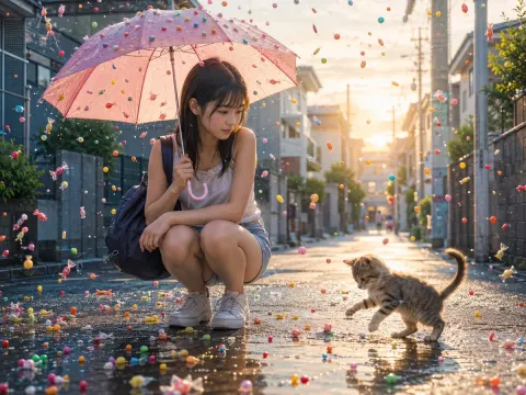 Candy Rain Girl Golden Hour