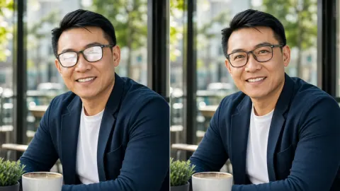 Glasses Glare Removal Comparison