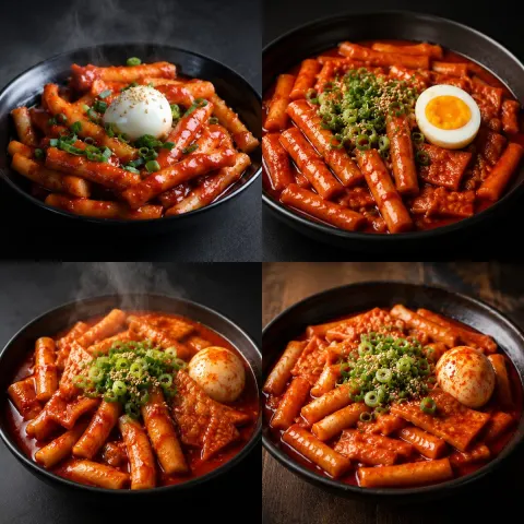 Tteokbokki 2x2 Comparison Grid