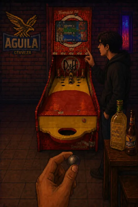 Retro Pixel Art Colombian Bar Night