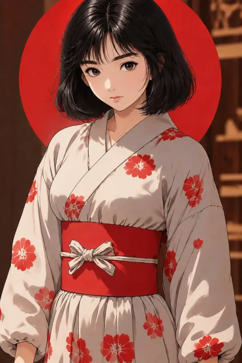 Anime Yukata Portrait Illustration