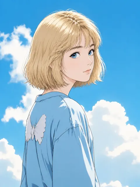 Summer Butterfly Wings Anime Portrait