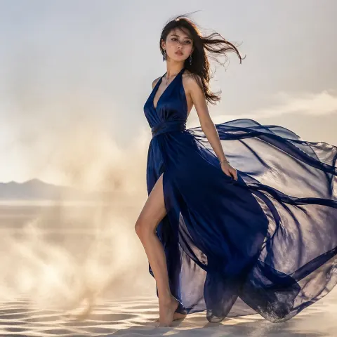 Desert Sapphire Blue Fashion Editorial