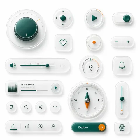 Glassmorphism UI Component Showcase