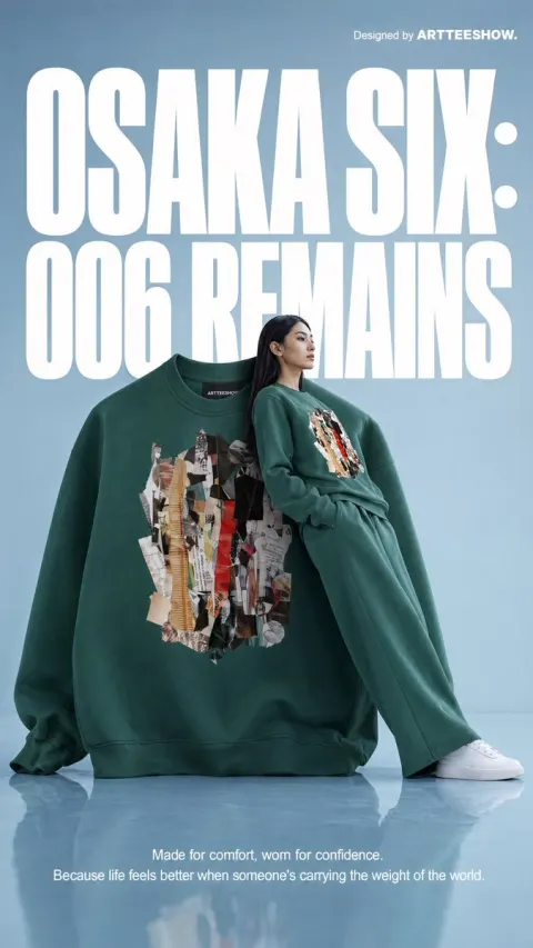 Forest Green Sweatshirt Editorial Fashion Poster