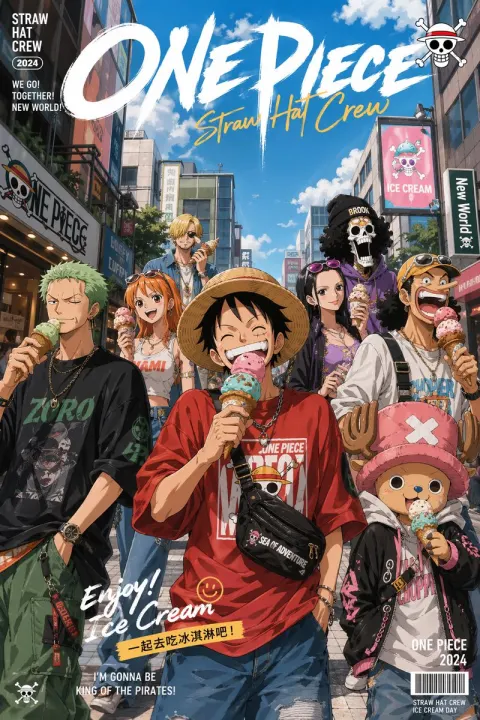 Straw Hats Summer Ice Cream