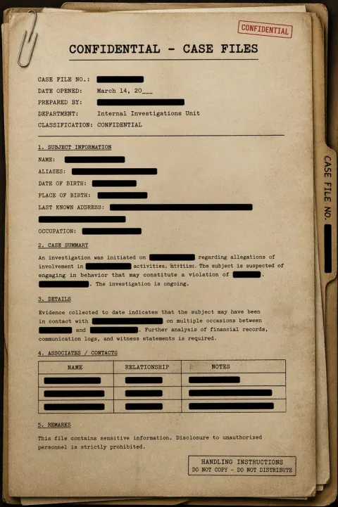 Vintage Classified Investigation Dossier