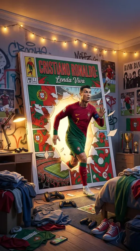 Ronaldo Bursts From Comic Poster