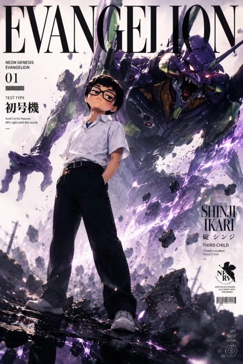 Evangelion Mecha Anime Poster
