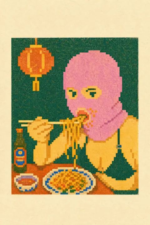 Retro Pixel Art Noodle Diner