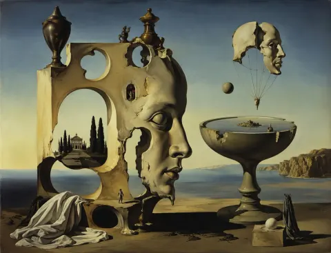 Surreal Dalí-Inspired Coastal Dreamscape