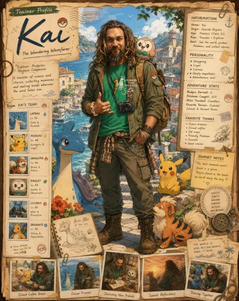 Pokemon Trainer Journal Profile Art