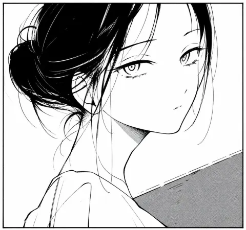 Monochrome Manga Girl Portrait