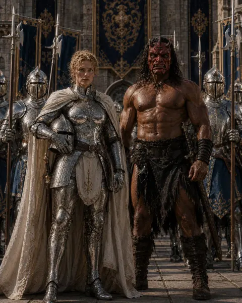 Dark Fantasy Warrior Duo Portrait