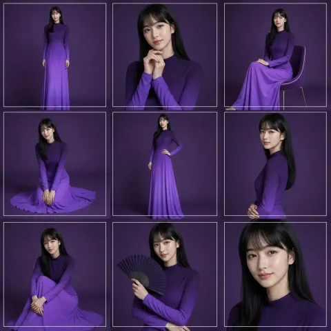 Purple Couture Portrait Contact Sheet