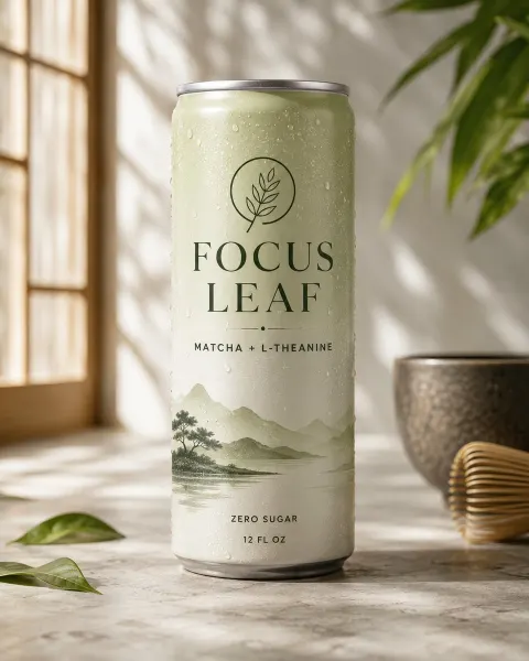 Premium Matcha Energy Drink Mockup