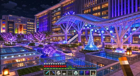 Night City Plaza Block Recreation