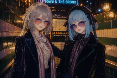 Gothic Lolita Subway Night