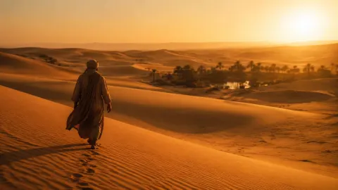 Cinematic Desert Golden Hour Journey