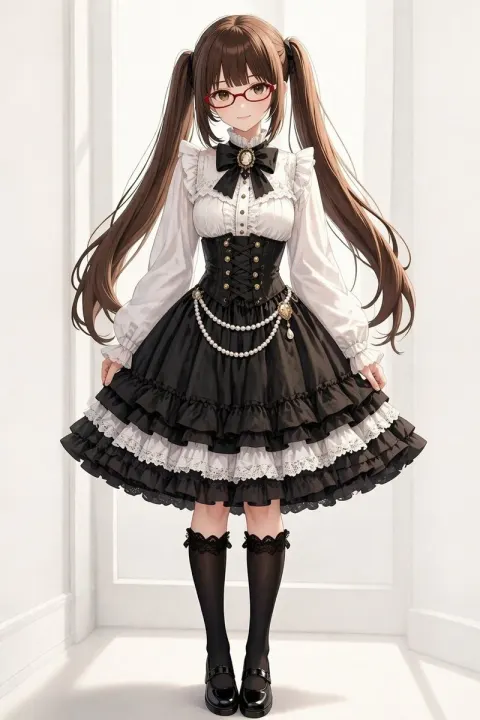 Gothic Lolita Anime Fashion Illustration