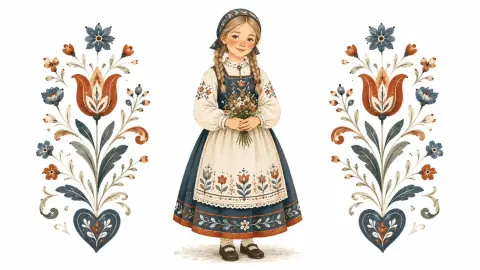 Scandinavian Folk Art Painting