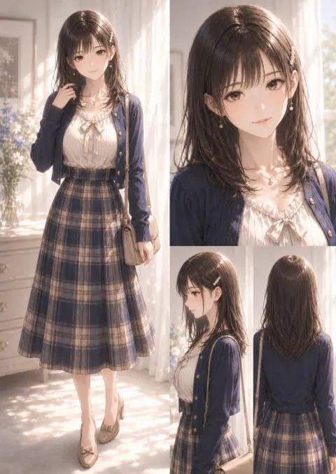 Autumn Campus Girl Fashion Reference