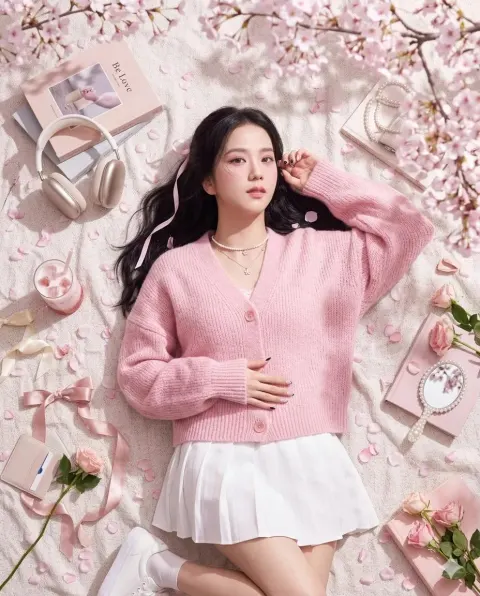 Dreamy Cherry Blossom Girl Portrait
