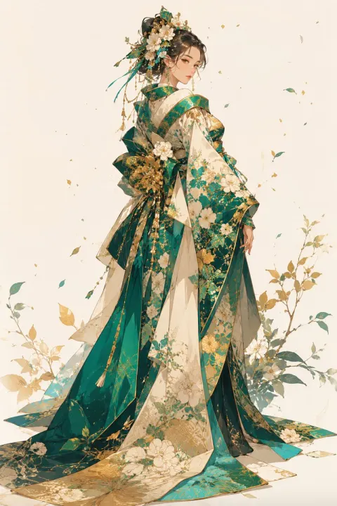 Luxurious Kimono Fashion Illustration