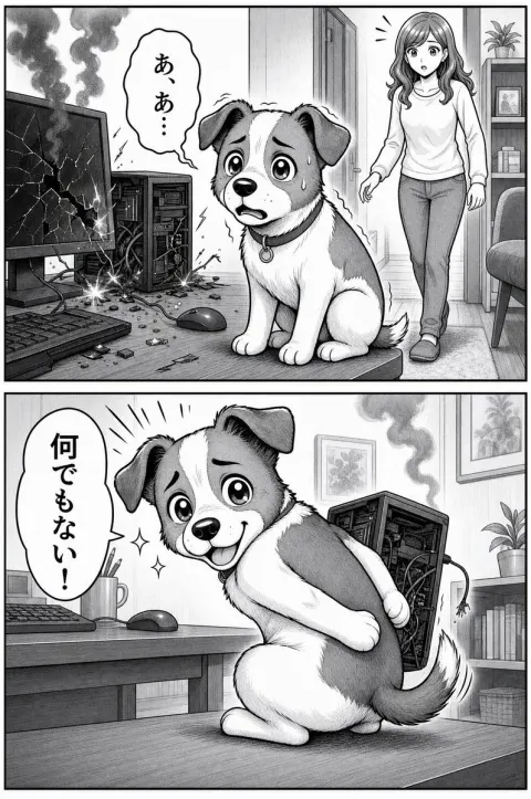 Guilty Dog vs Broken Computer