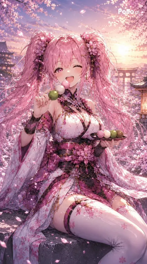 Sakura Kunoichi Sunset Dango