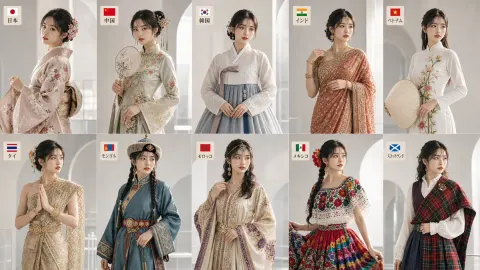 Ten Countries Traditional Fashion Transformation