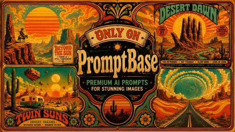 Vintage Psychedelic Desert Poster Art