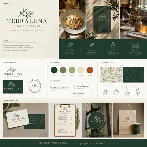 Italian Restaurant Brand Kit Design
