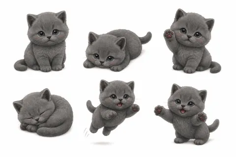 Cute Kitten Sticker Pack Preview