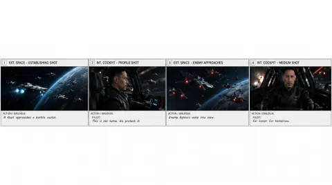 Space Fleet Storyboard Strip