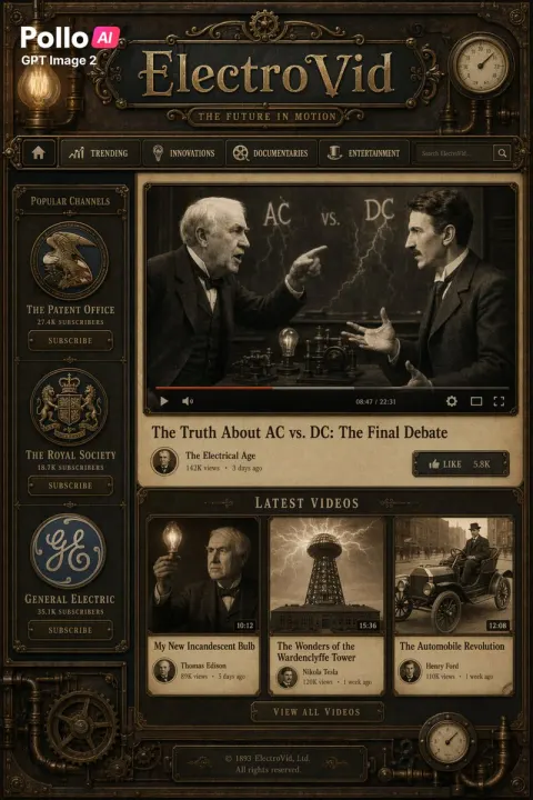 Steampunk Video Streaming Interface Design