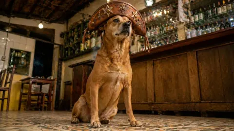 Folk Hero Dog at Rustic Bar