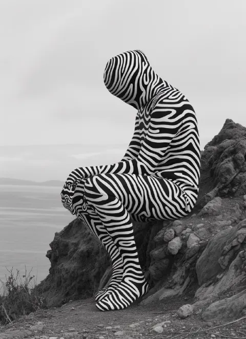 Abstract Bold Black and White Body and Coast Photography