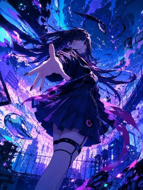 Gothic Anime Girl Reaching Out