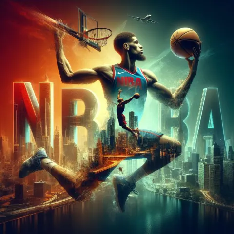 NBA Slam Dunk Double Exposure Sports Poster Art