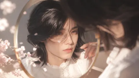 Dreamy Cinematic Mirror Portrait