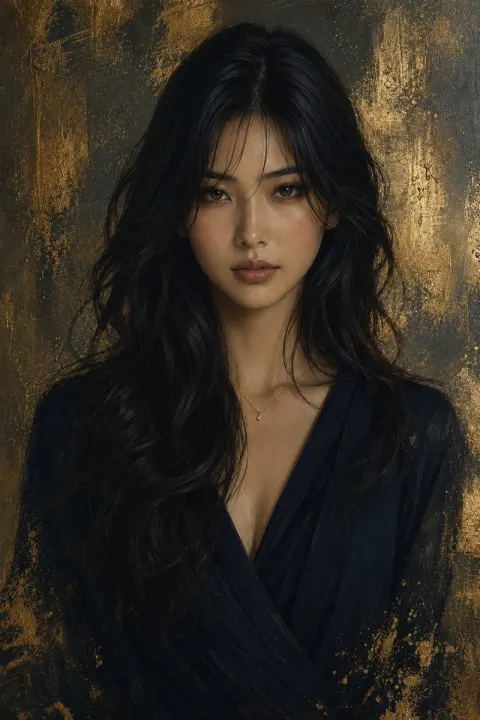 Golden Afterglow Woman Portrait