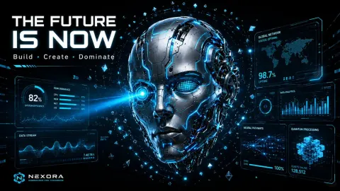 Futuristic Robot Tech Banner