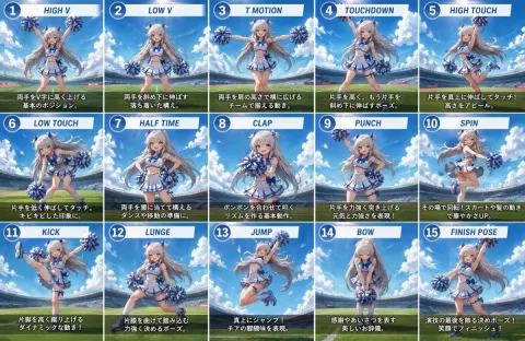 Anime Cheerleader Pose Reference Sheet