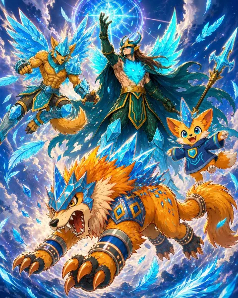Norse Fantasy Sky Battle Anime Art