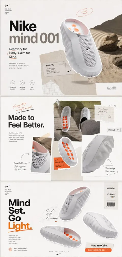 Nike Mind 001 Recovery Shoe Campaign