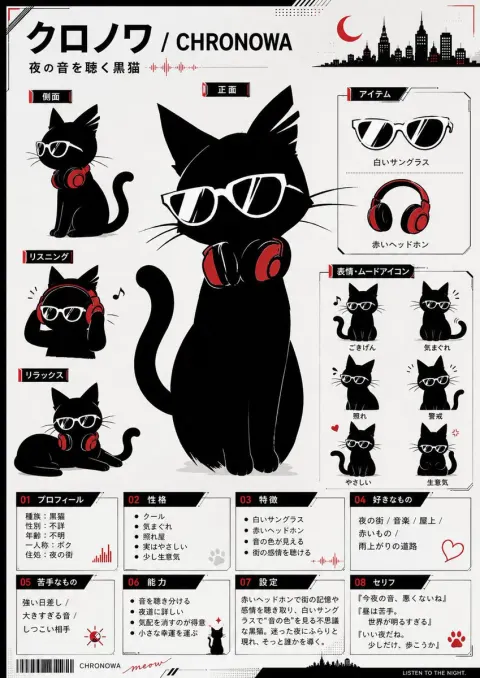 Night Music Black Cat Reference